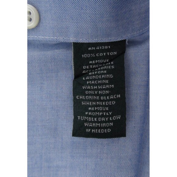 Lauren Ralph Lauren Classic Fit Dress Shirt Blue Non-Iron Size 16 32/33 Cotton - Picture 8 of 12